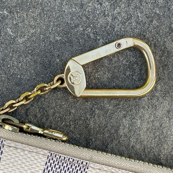LOUIS VUITTON Key Pouch Key Cles Wallet Damier Azur Key Chain Coin Pouch - Picture 4 of 10